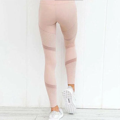 Leggings en maille rose