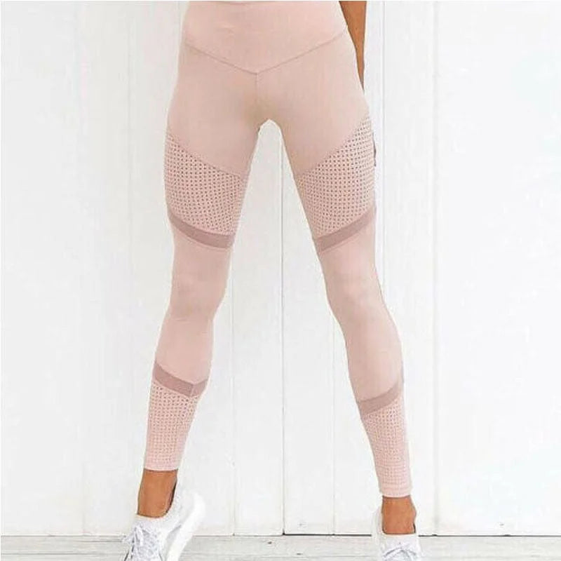 Leggings en maille rose