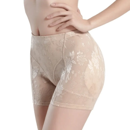 Longs shorty en dentelle avec effet push-up sur les fesses et les hanches - beige / s