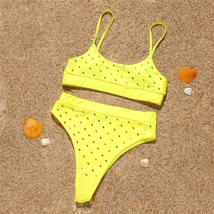 Maillot de bain à pois - jaune / s