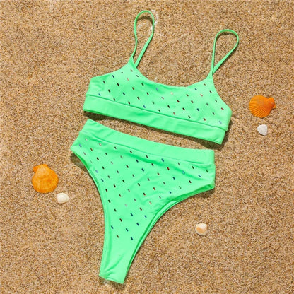 Maillot de bain à pois - vert / s