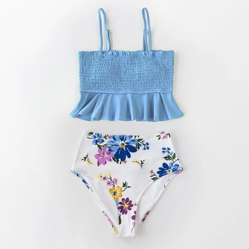 Maillot de bain deux pièces bikini avec volants