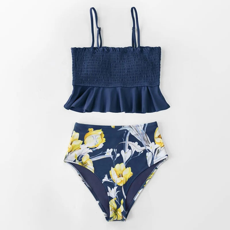 Maillot de bain deux pièces bikini avec volants