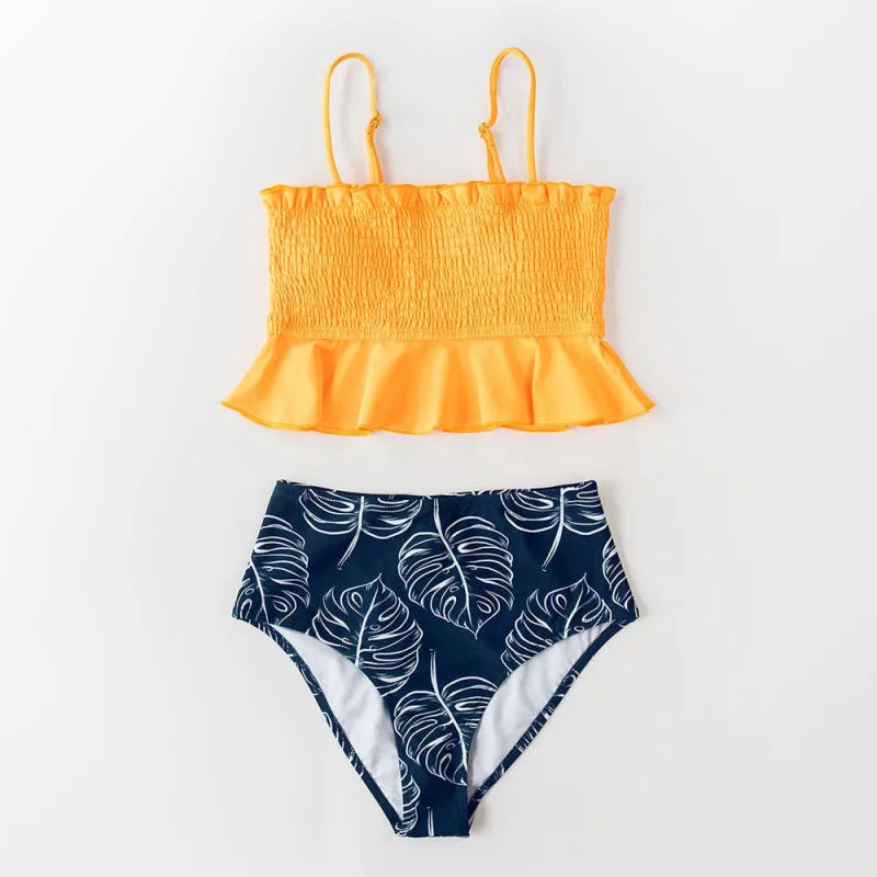 Maillot de bain deux pièces bikini avec volants