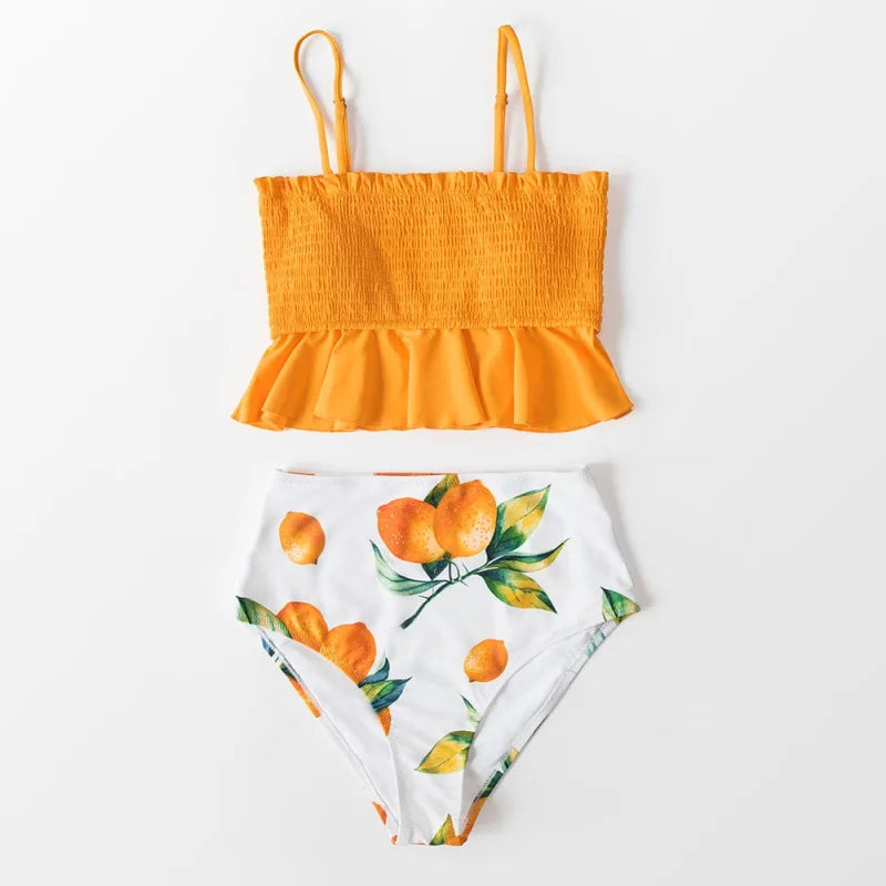 Maillot de bain deux pièces bikini avec volants