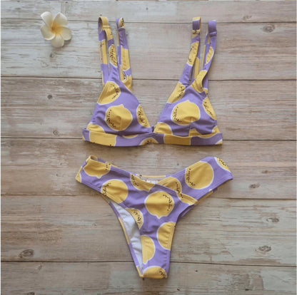 Maillot de bain deux pièces citron