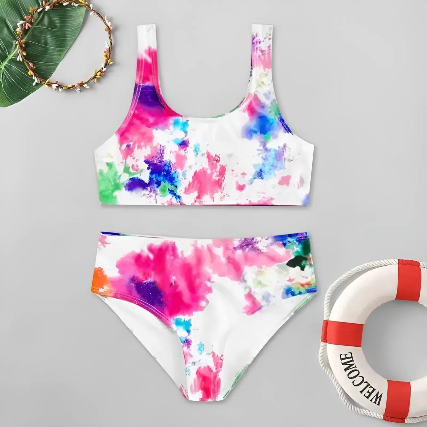  Maillot de bain deux pièces coloré