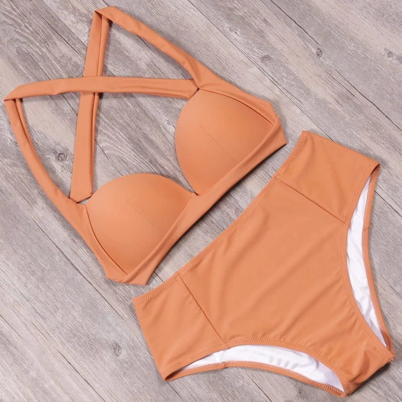 Maillot de bain deux pièces taille haute