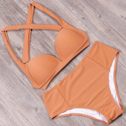 Maillot de bain deux pièces taille haute