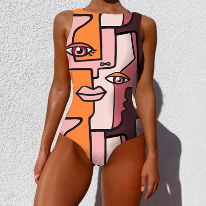 Maillot de bain une pièce moderne - rose / s