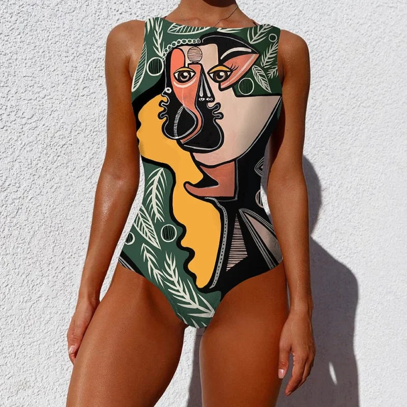 Maillot de bain une pièce moderne - vert / s