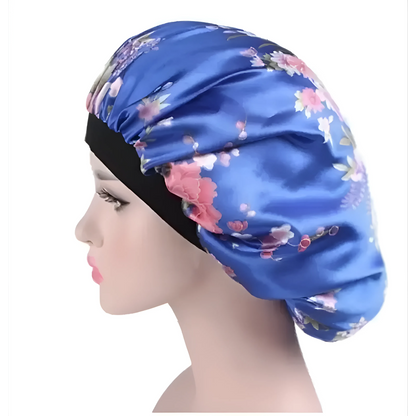 Marine Bonnet de nuit en satin à fleurs