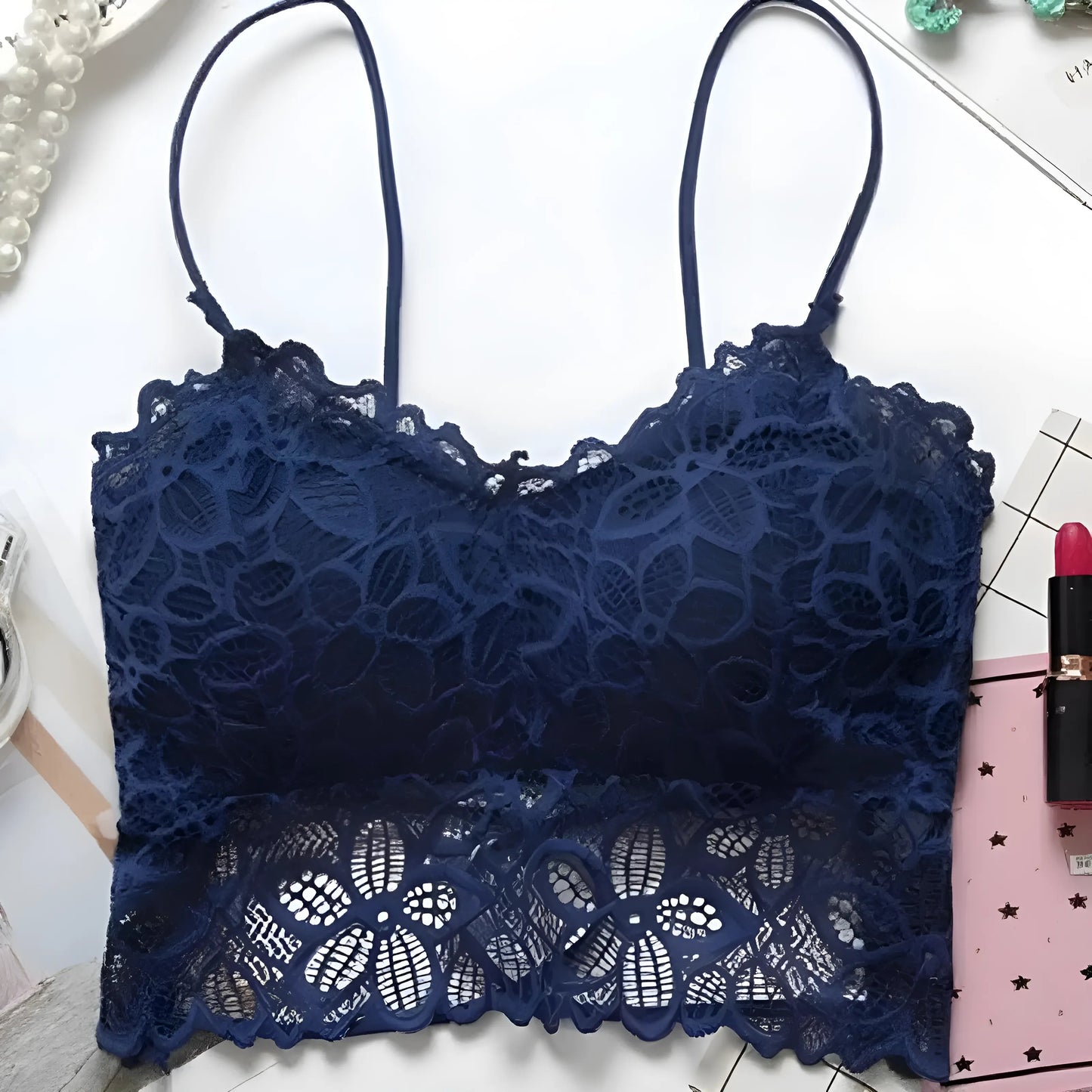 Marine Brassière push-up en dentelle avec design taille basse