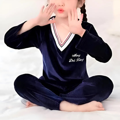 Marine Pyjamas en velours pour enfants