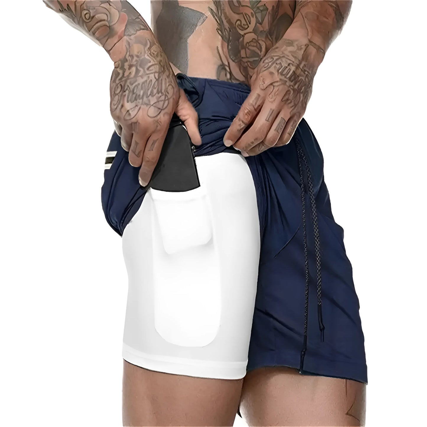 Marine Shorts de bain longs pour hommes