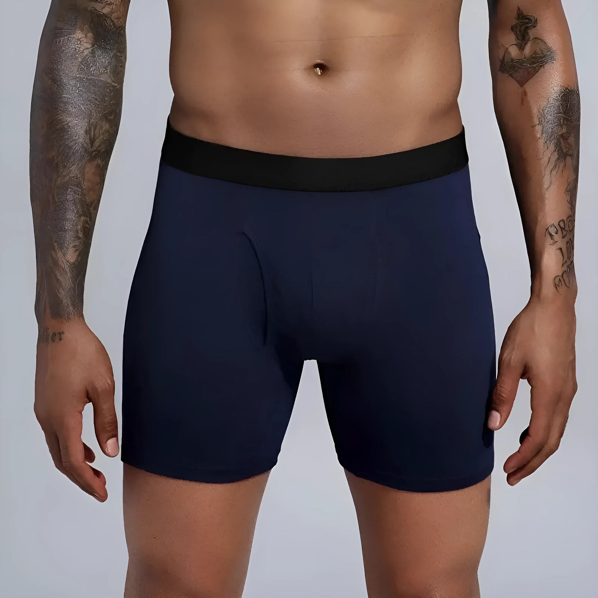 Marine Shorts de boxeur pour hommes avec des jambes plus longues