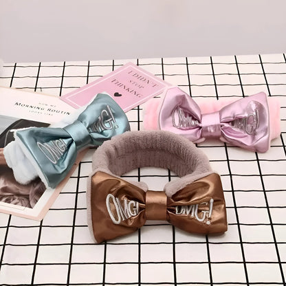 Marron Bandeau en satin avec nœud