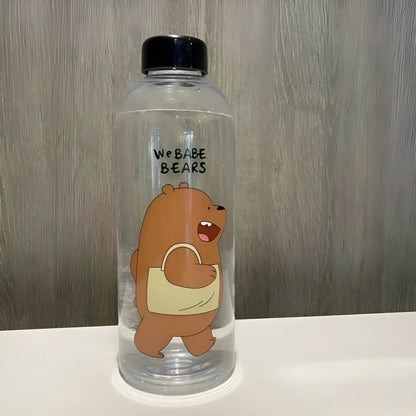 Marron Bouteille d'eau imprimée avec des ours en peluche