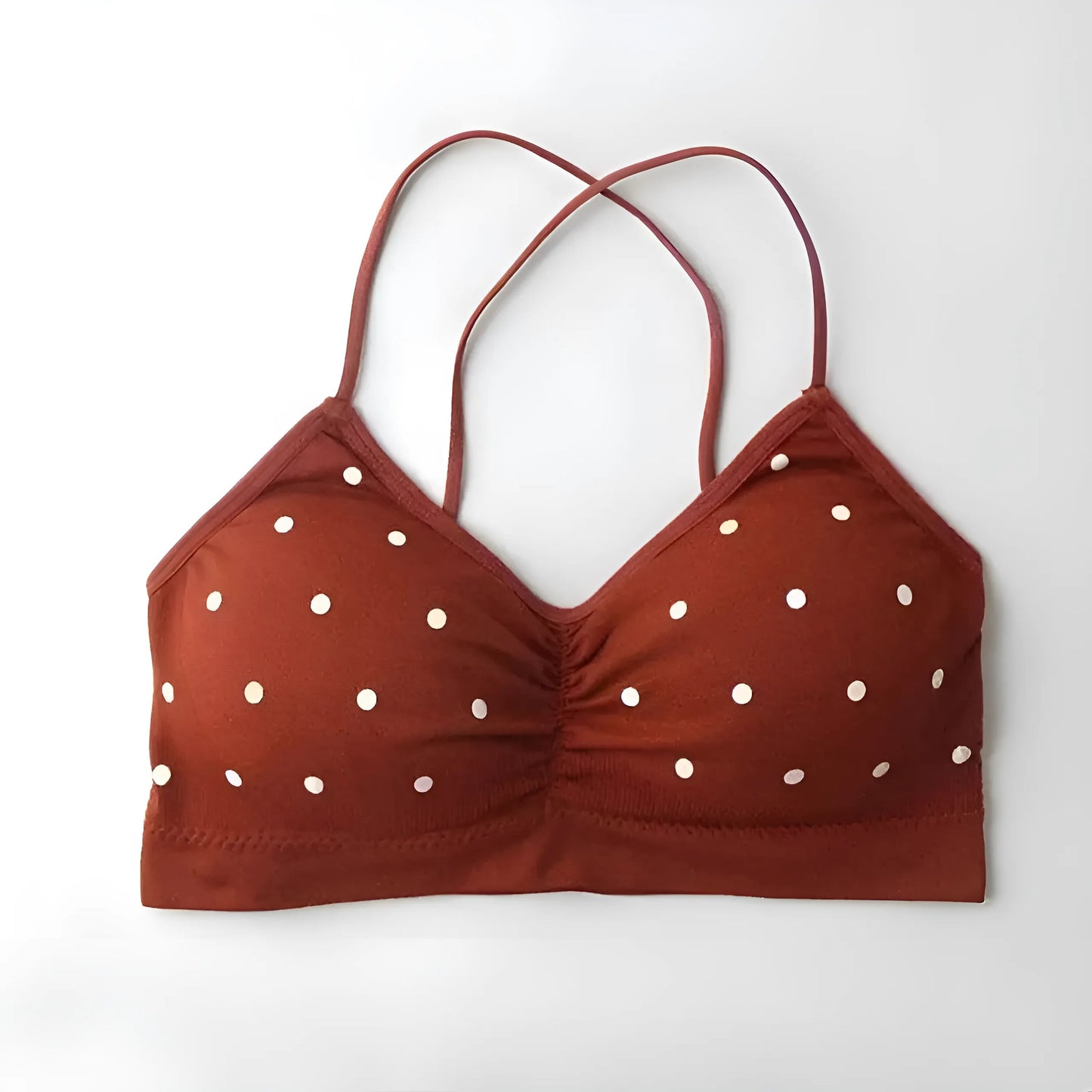 Marron Bralette à pois