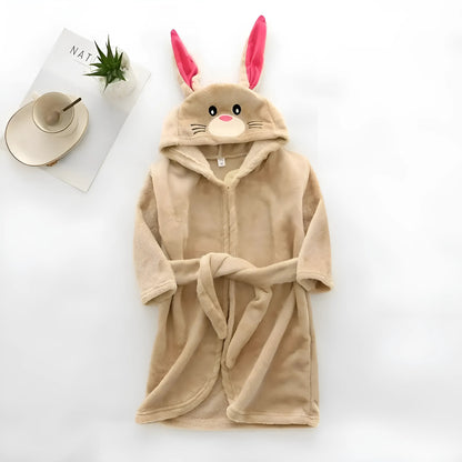 Marron Peignoir de bain motif lapin pour enfants