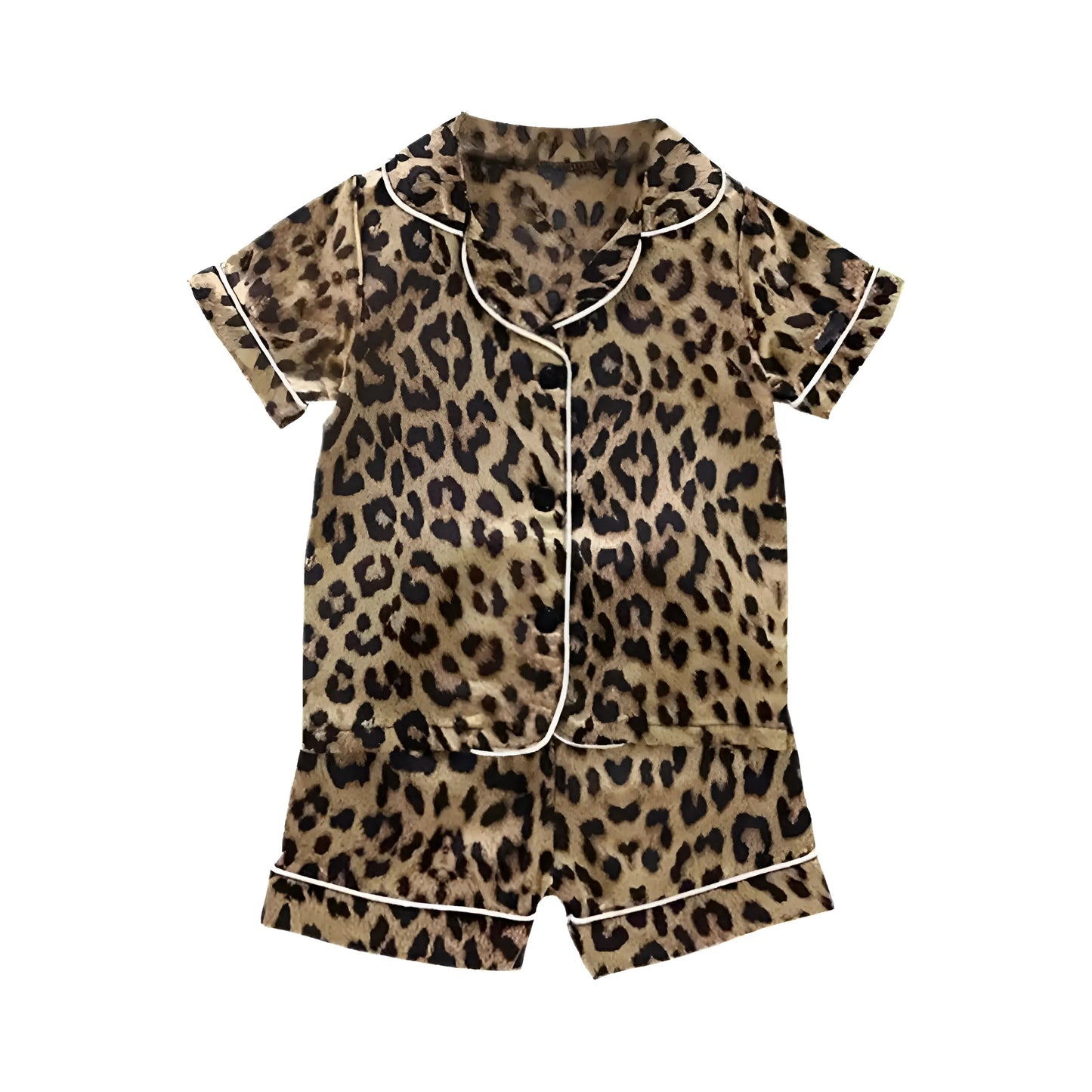 Marron Pyjamas en soie pour enfants