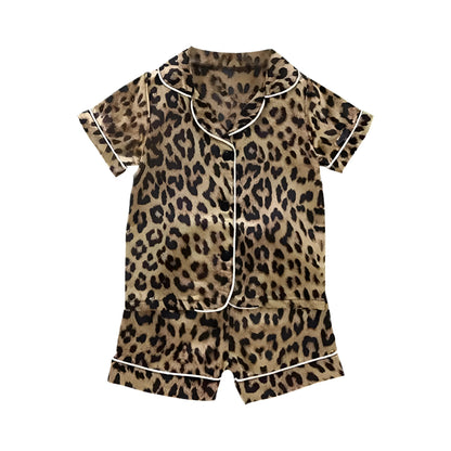 Marron Pyjamas en soie pour enfants