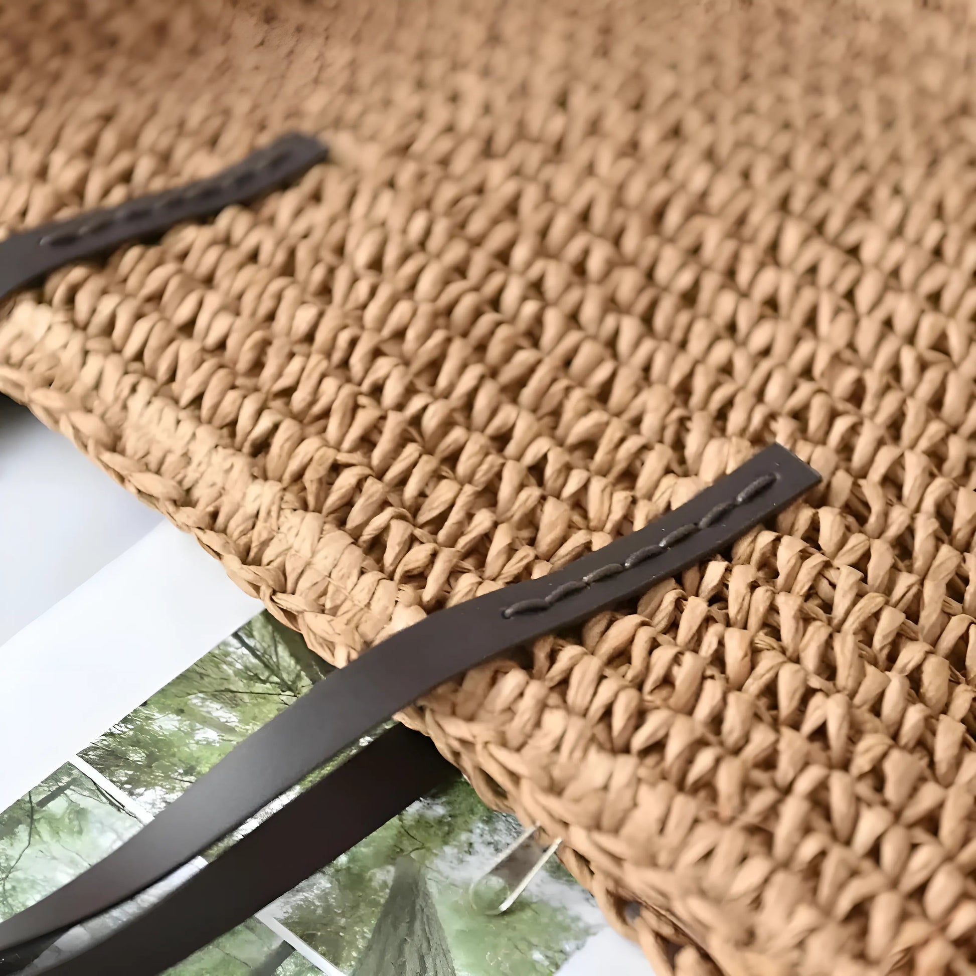 Marron Sac de plage tissé