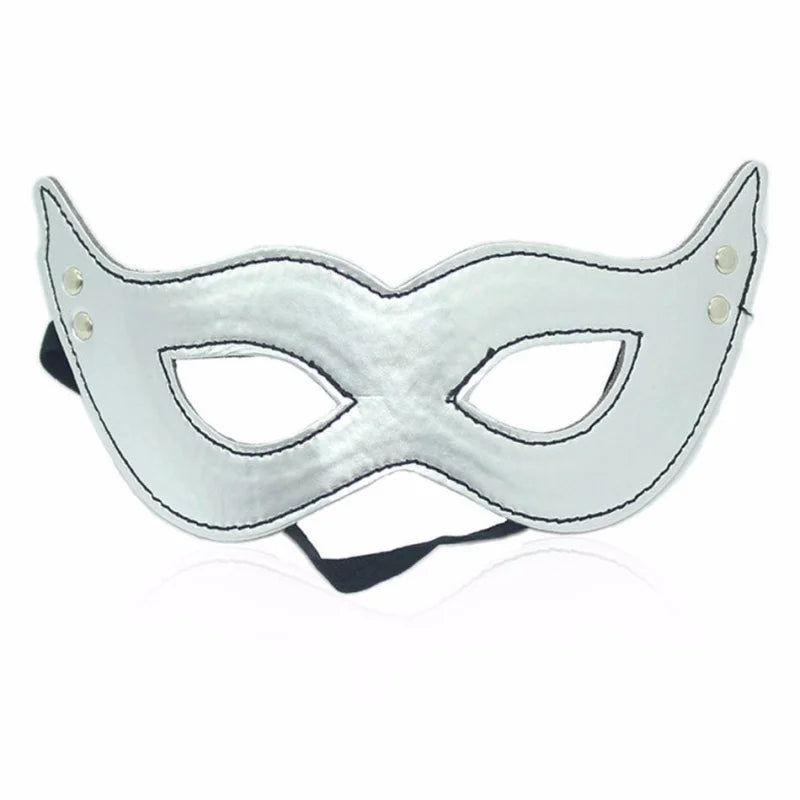 Masque en cuir simple - argent / universel