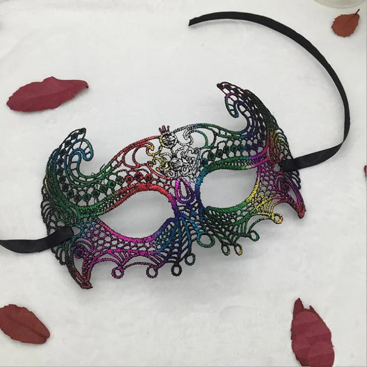 Masque en dentelle - multicolore / universel