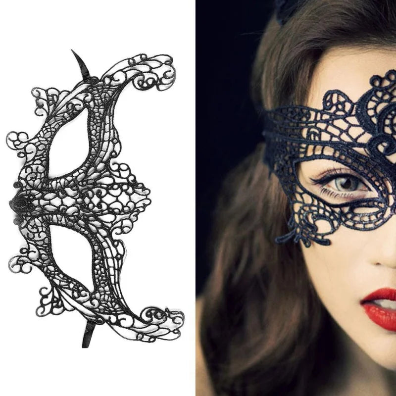 Masque en dentelle - noir / universel