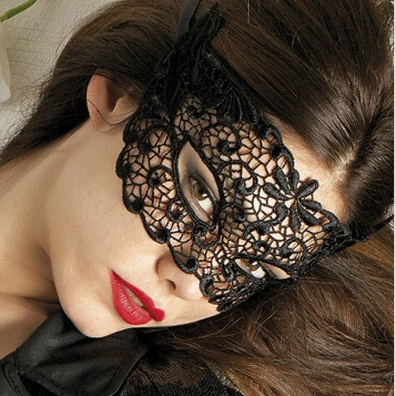 Masque en dentelle - noir / universel