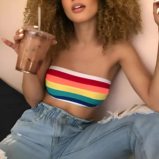 Multicolore Soutien-gorge bandeau coloré
