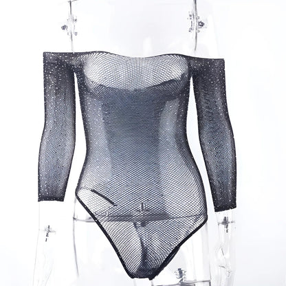 Noir Body en résille brillant