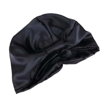 Noir Bonnet de sommeil en satin classique