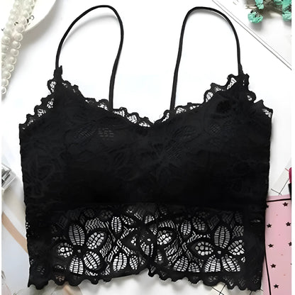 Noir Brassière push-up en dentelle avec design taille basse