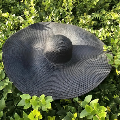 Noir Chapeau de plage à large bord
