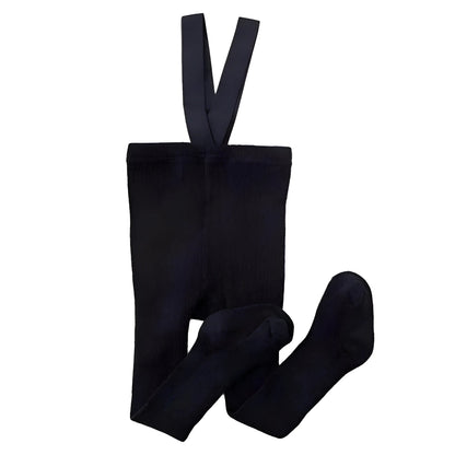 Noir Collants avec bretelles pour enfants