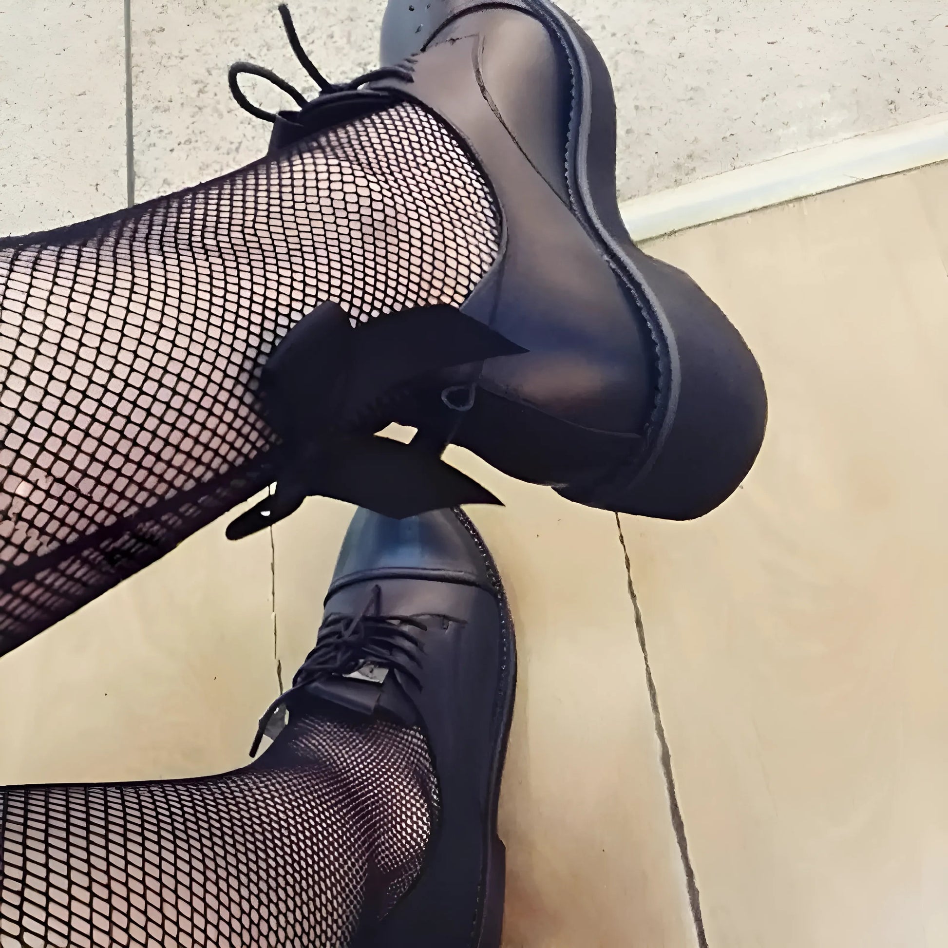 Noir Collants avec des nœuds décoratifs