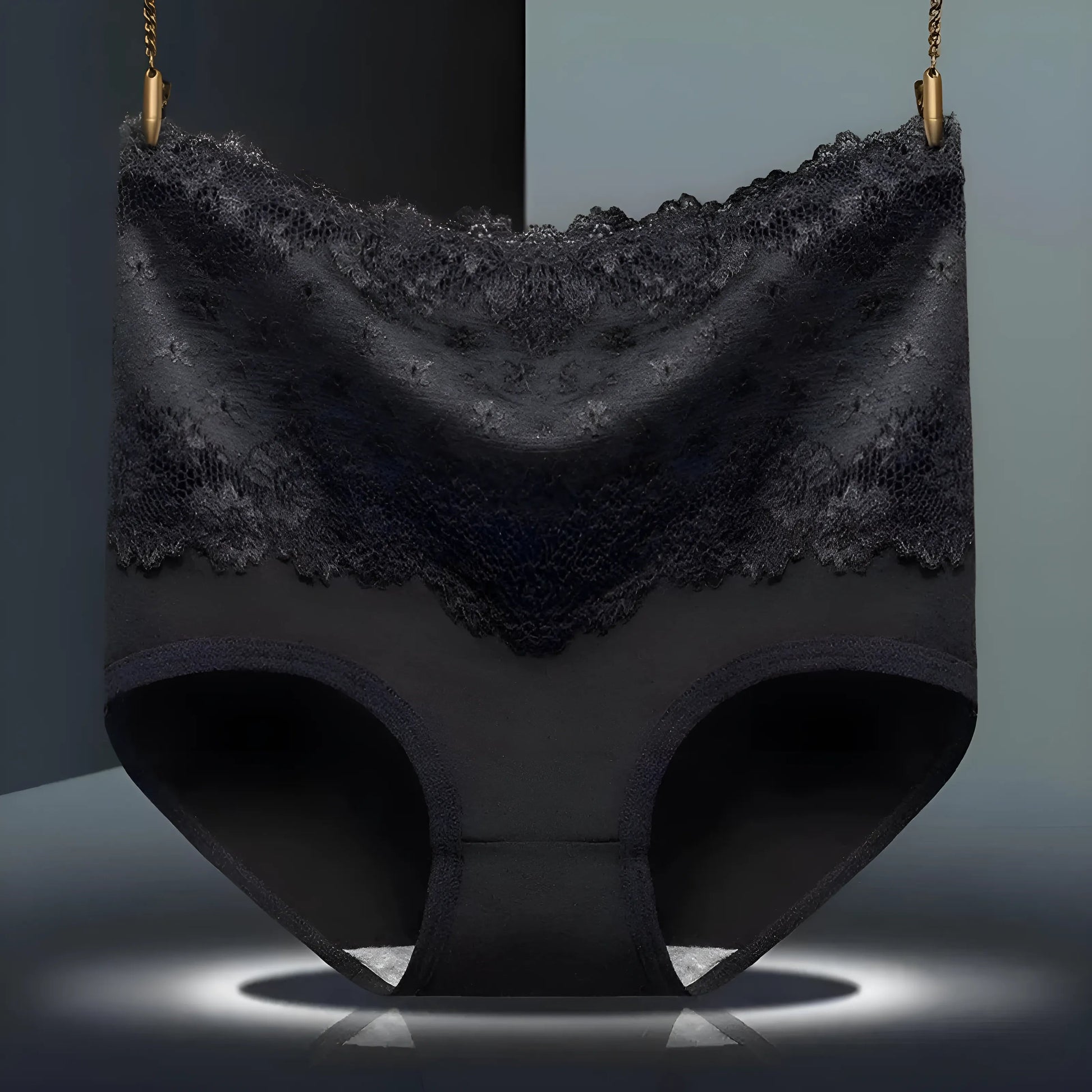 Noir Culotte haute en dentelle