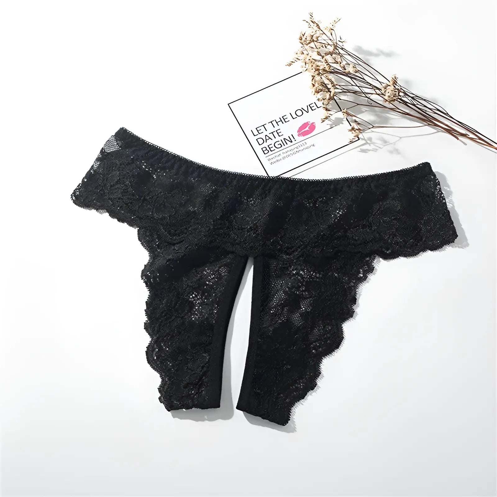 Noir Culottes en dentelle avec détail découpé