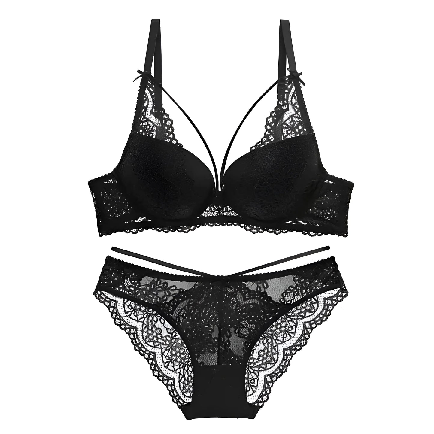 Noir Ensemble de lingerie en dentelle