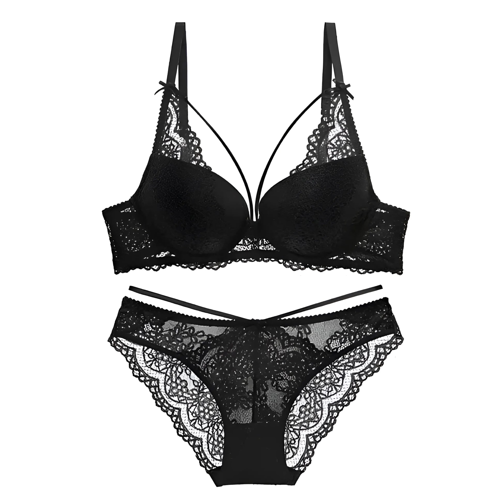 Noir Ensemble de lingerie en dentelle