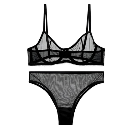 Noir Ensemble de lingerie en fine maille