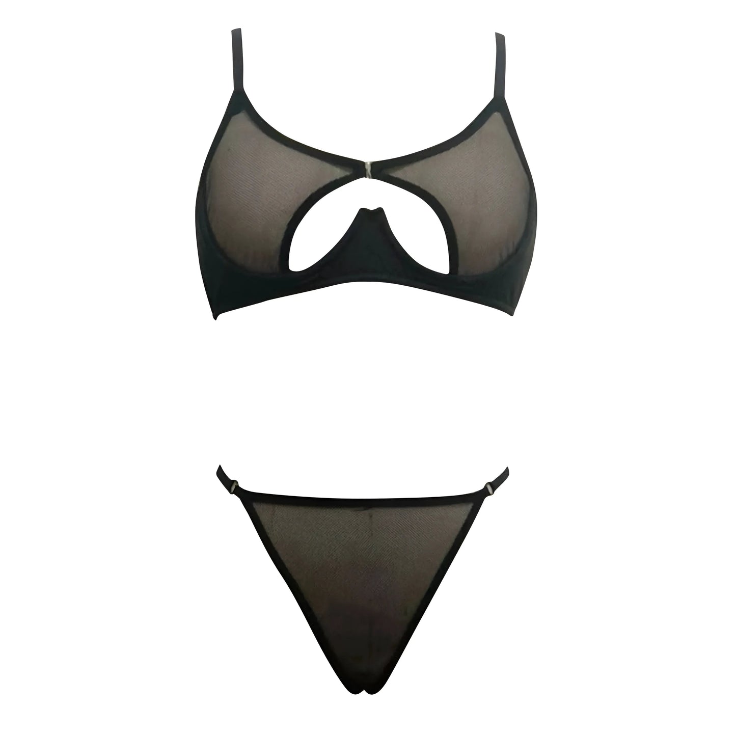 Noir Ensemble de lingerie en maille