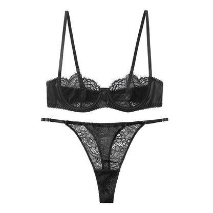 Noir Ensemble de lingerie sensuel avec de délicates dentelles