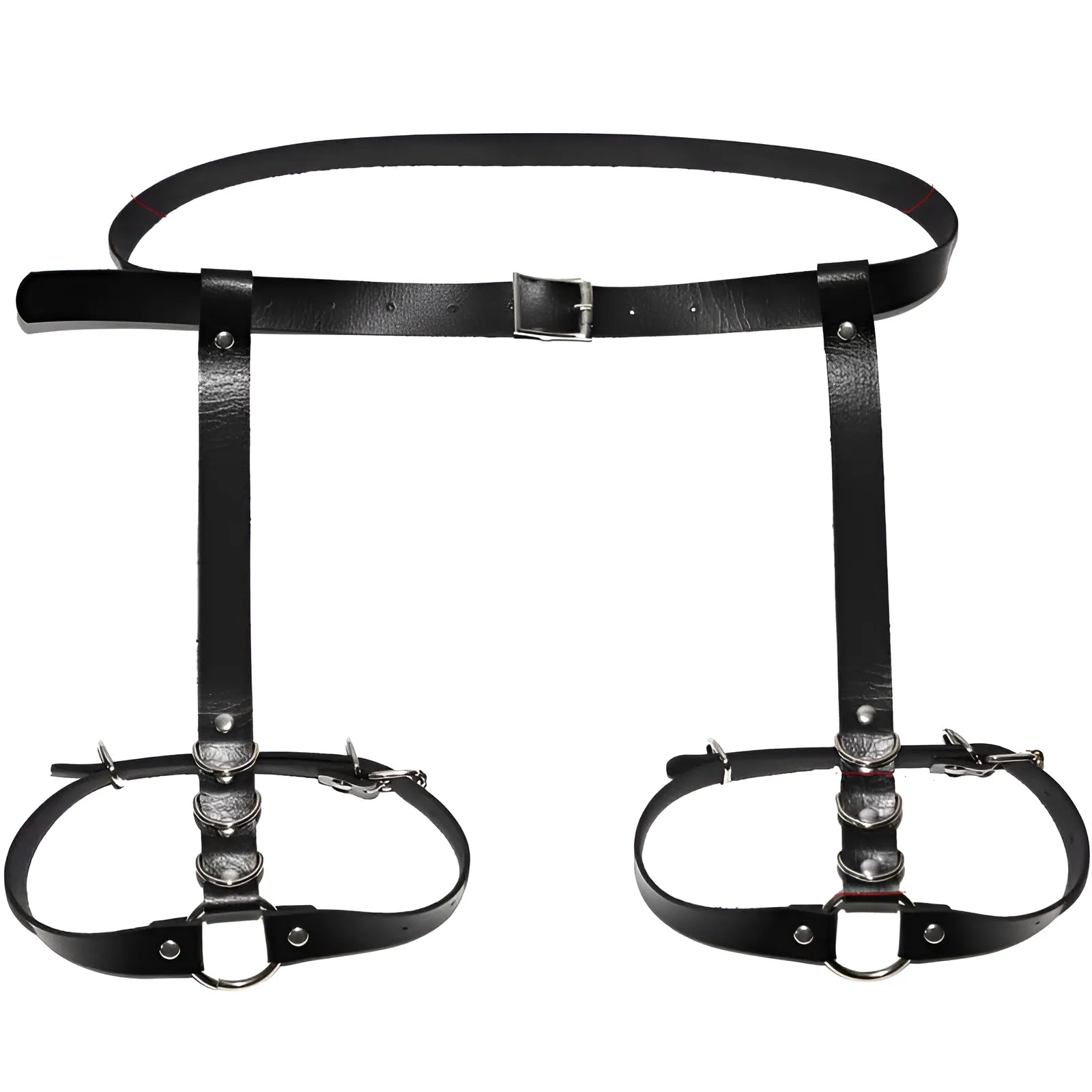 Noir Harnais en cuir avec sangle de cuisse