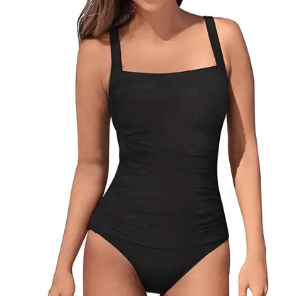 Noir Maillot de bain une pièce froncé
