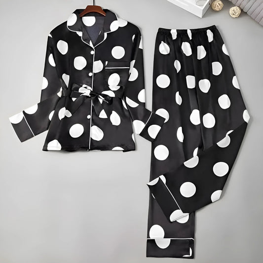 Noir Pyjamas à pois pour femmes