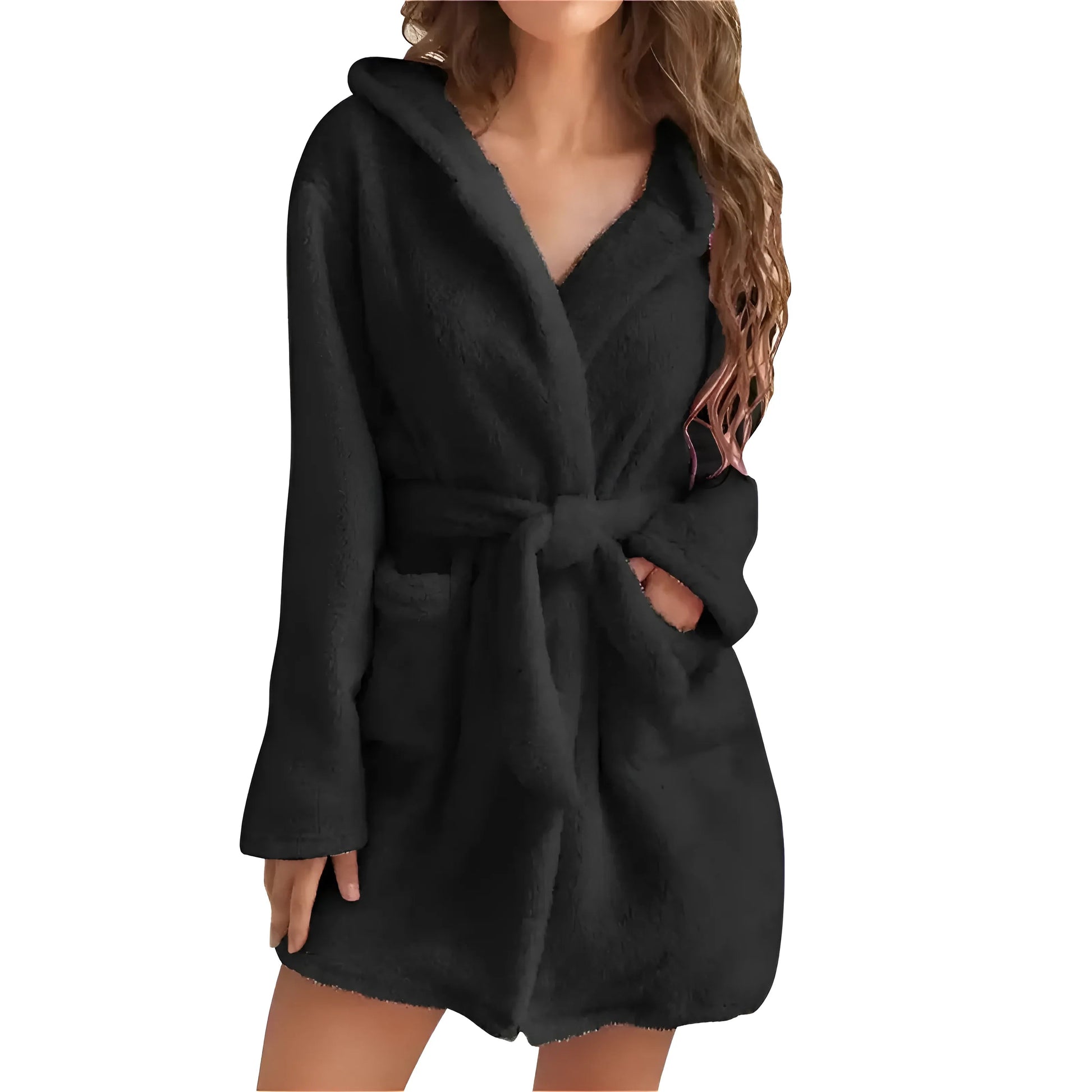 Noir Robe moelleuse pour femmes