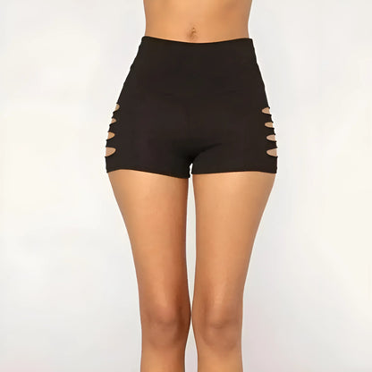 Noir Shorts de sport avec fentes sur les côtés